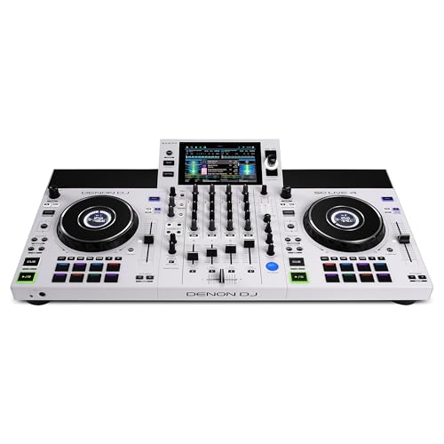 Denon DJ SC LIVE 4 WHITE – Standalone 4-Deck DJ Controller with Stems, Wi-Fi Streaming & Built-in Speakers