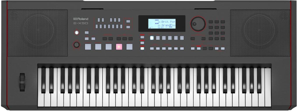 Roland E-X50 Electronic Arranger Keyboard – 61-Key Entertainment Keyboard with Stereo Speakers, Bluetooth, Mic Input and Auto-Accompaniment – Black