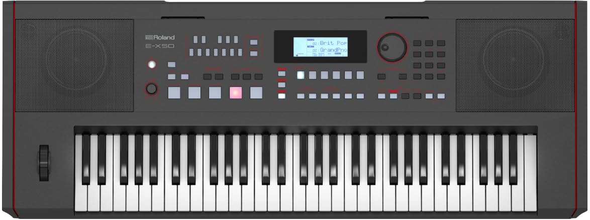 Roland E-X50 Electronic Arranger Keyboard – 61-Key Entertainment Keyboard with Stereo Speakers, Bluetooth, Mic Input and Auto-Accompaniment – Black