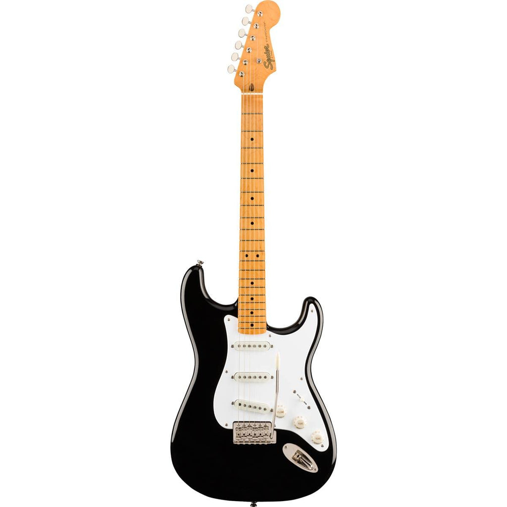 Squier by Fender Classic Vibe '50s Stratocaster Electric Guitar – Black with Maple Fingerboard
