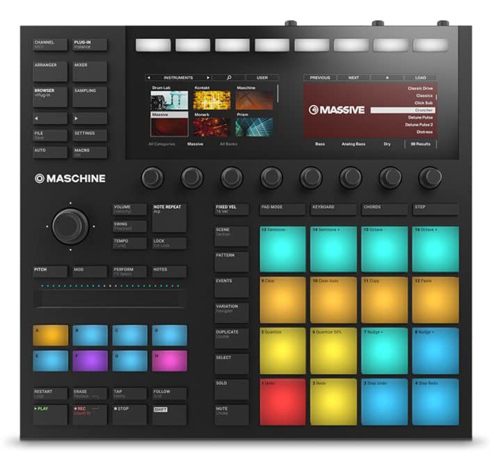Native Instruments Maschine Mk3 Production and Performance System – Sampler, Arranger, Mixer & FX – Black