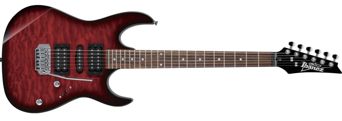 Ibanez Gio GRX70QA Electric Guitar – Transparent Red Burst – Double Cutaway Solid Body