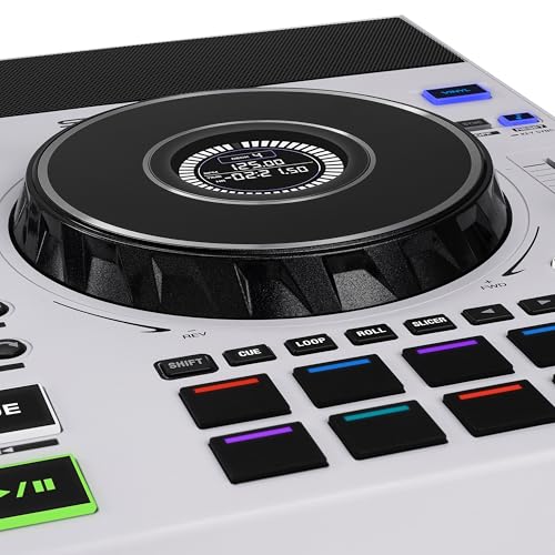 Denon DJ SC LIVE 4 WHITE – Standalone 4-Deck DJ Controller with Stems, Wi-Fi Streaming & Built-in Speakers
