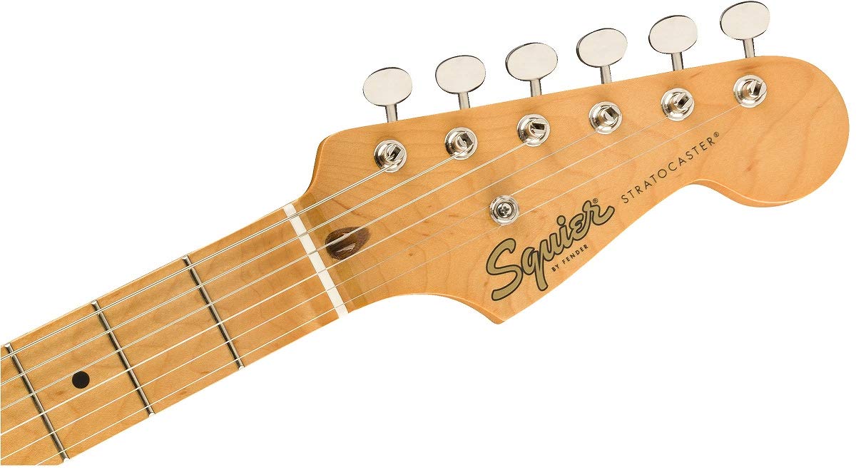 Squier by Fender Classic Vibe '50s Stratocaster Electric Guitar – Black with Maple Fingerboard