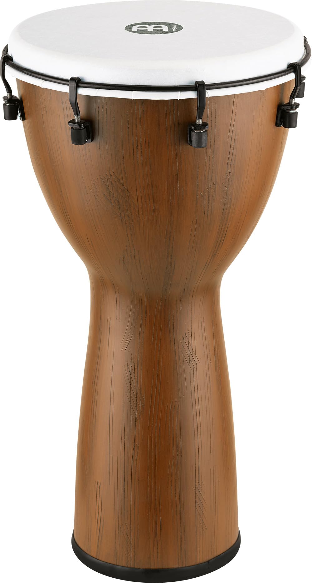 Meinl Percussion Alpine Djembe – 12 Inch Hand Drum with Mechanical Tuning System, Synthetic Head, ABS Body – Barnwood Finish