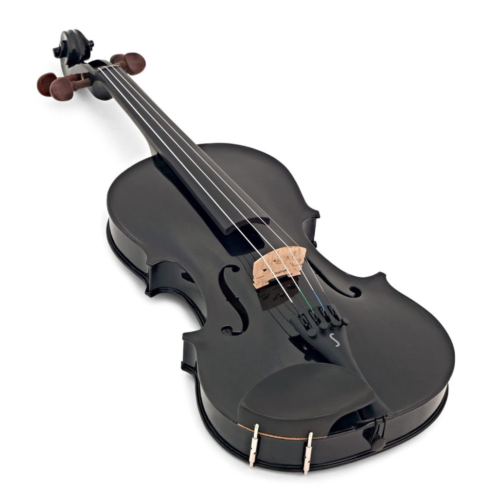 Stentor Harlequin 4/4 Violin Outfit with P&H Fibreglass Bow and Lightweight Case – Black