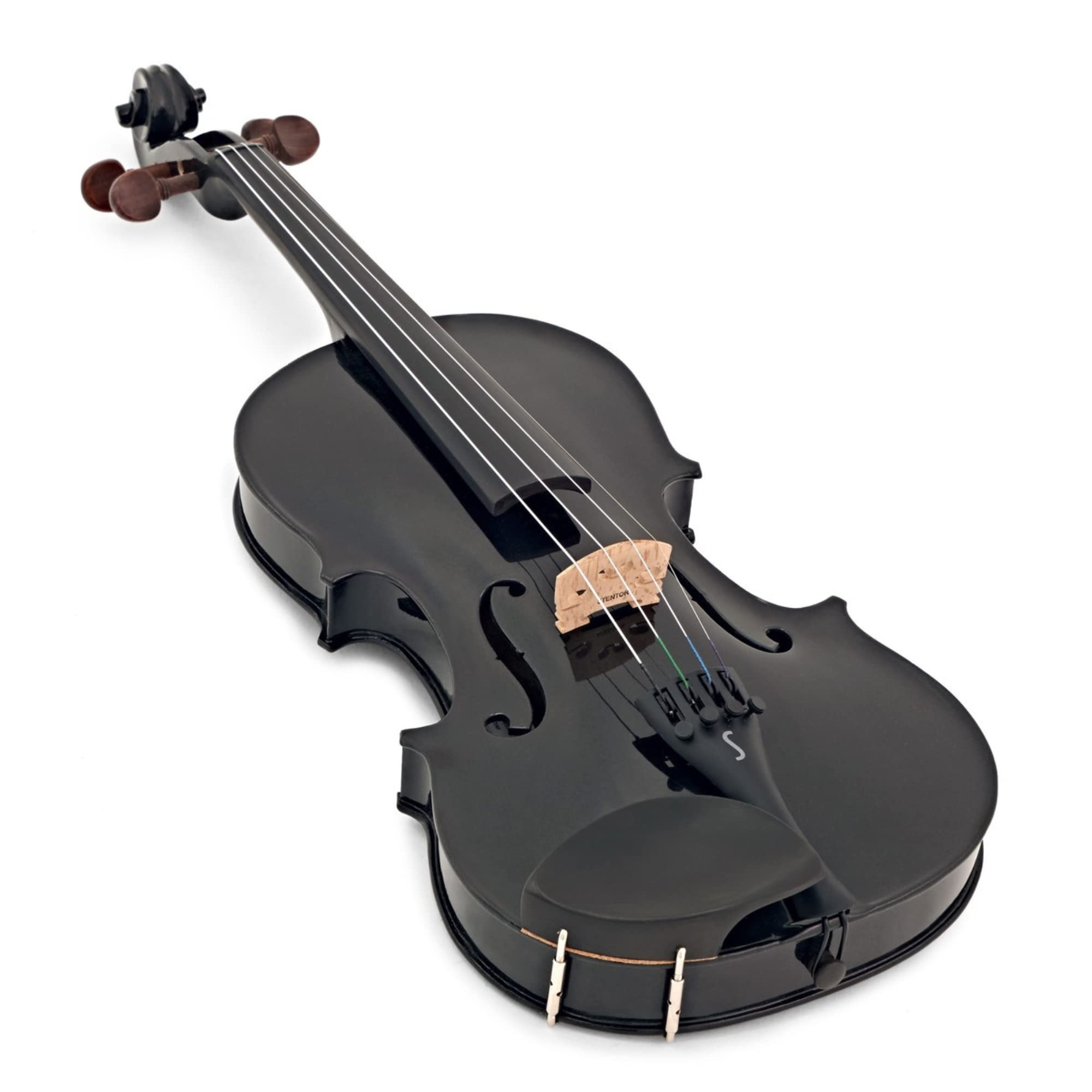 Stentor Harlequin 4/4 Violin Outfit with P&H Fibreglass Bow and Lightweight Case – Black