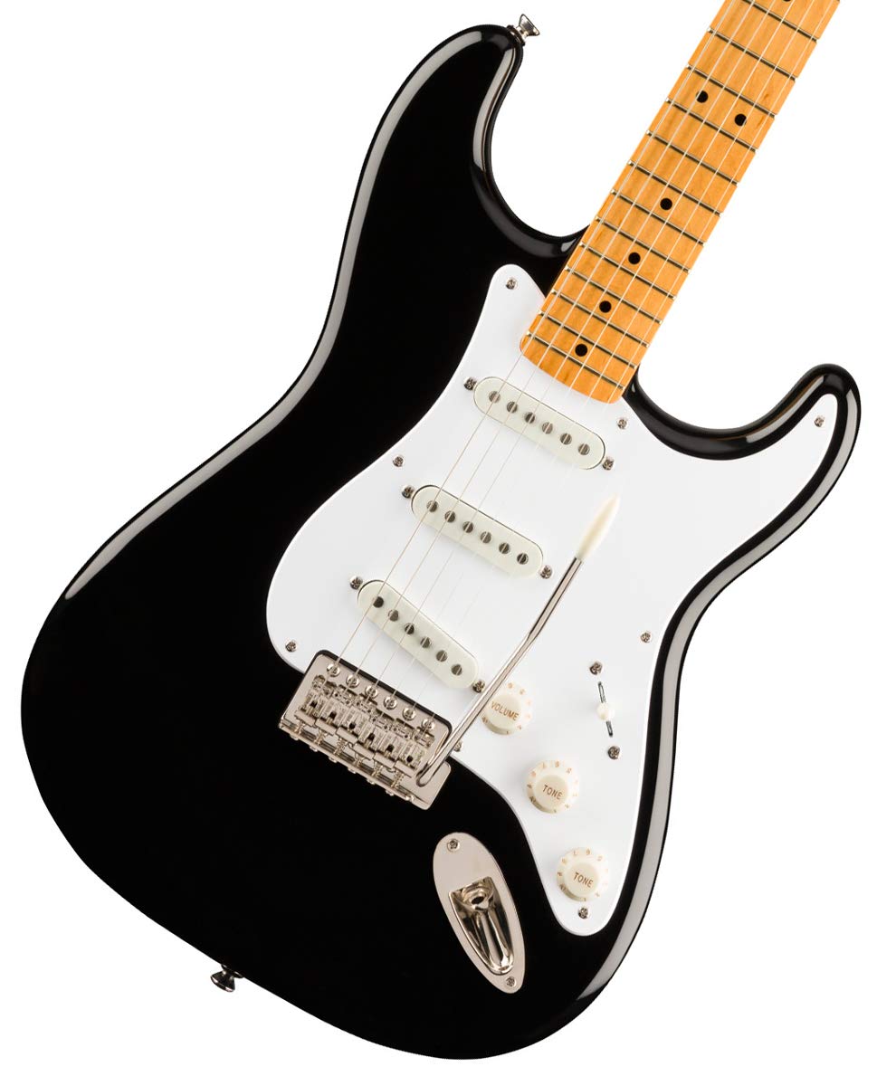 Squier by Fender Classic Vibe '50s Stratocaster Electric Guitar – Black with Maple Fingerboard