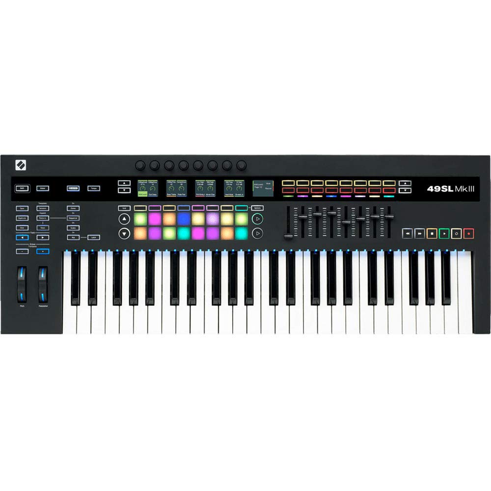 Novation 61SL MkIII 61-Key MIDI Controller Keyboard with Sequencer, DAW Integration and Semi-Weighted Keys – Black