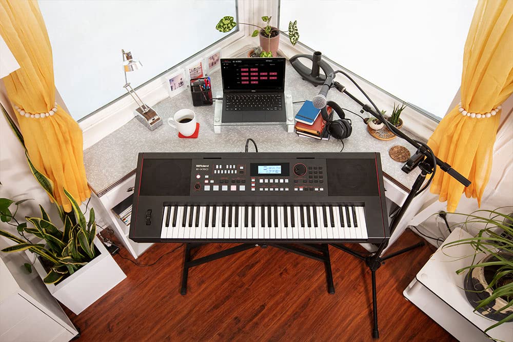 Roland E-X50 Electronic Arranger Keyboard – 61-Key Entertainment Keyboard with Stereo Speakers, Bluetooth, Mic Input and Auto-Accompaniment – Black