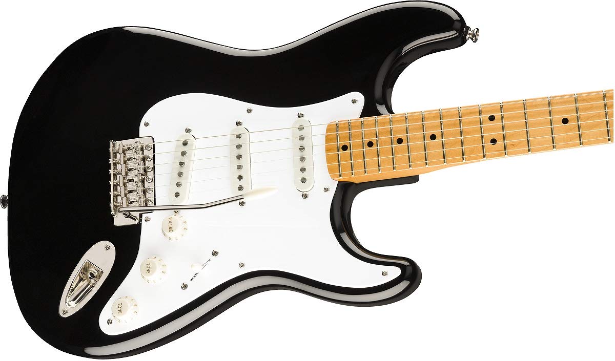 Squier by Fender Classic Vibe '50s Stratocaster Electric Guitar – Black with Maple Fingerboard