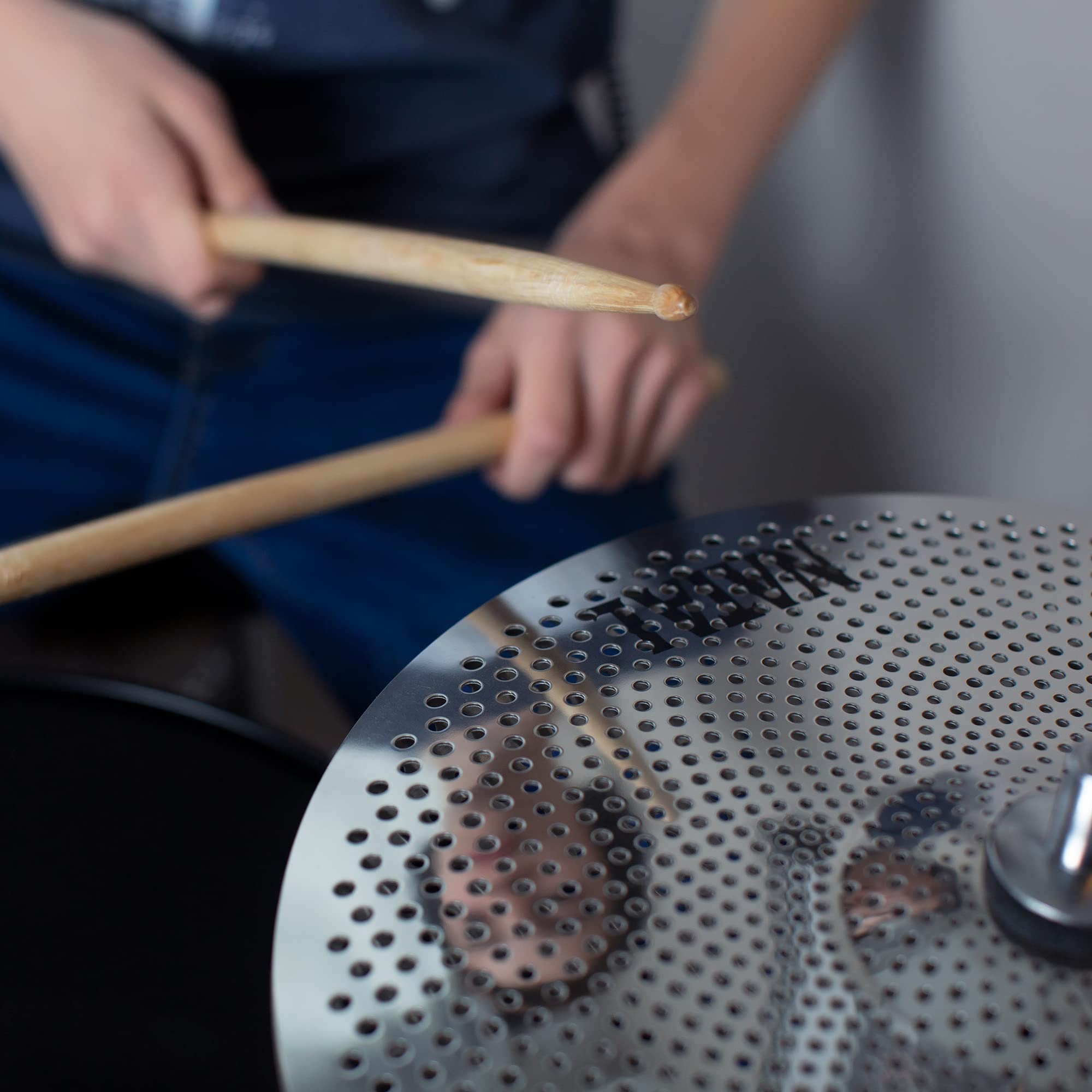 Natal DNA Stealth Compact Drum Kit with Mesh Heads, Low Volume Cymbals, Sticks & Stool – Black