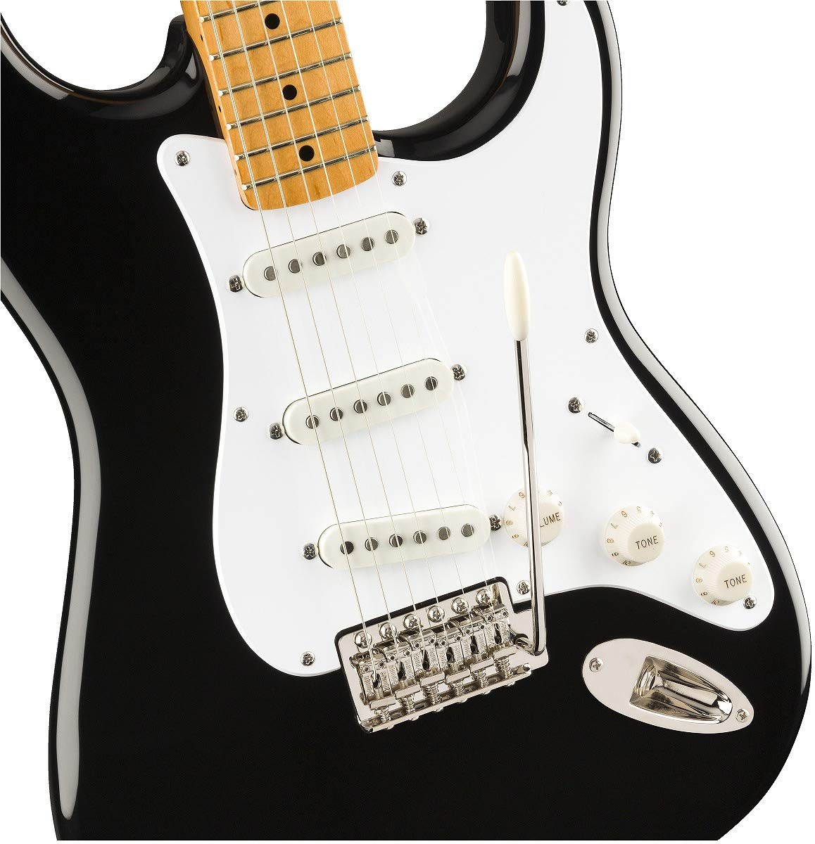 Squier by Fender Classic Vibe '50s Stratocaster Electric Guitar – Black with Maple Fingerboard