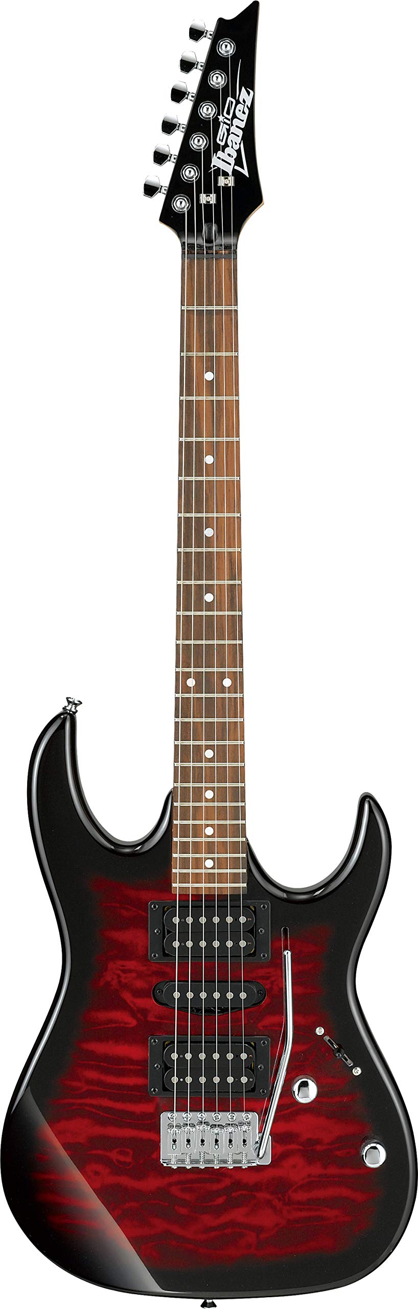 Ibanez Gio GRX70QA Electric Guitar – Transparent Red Burst – Double Cutaway Solid Body
