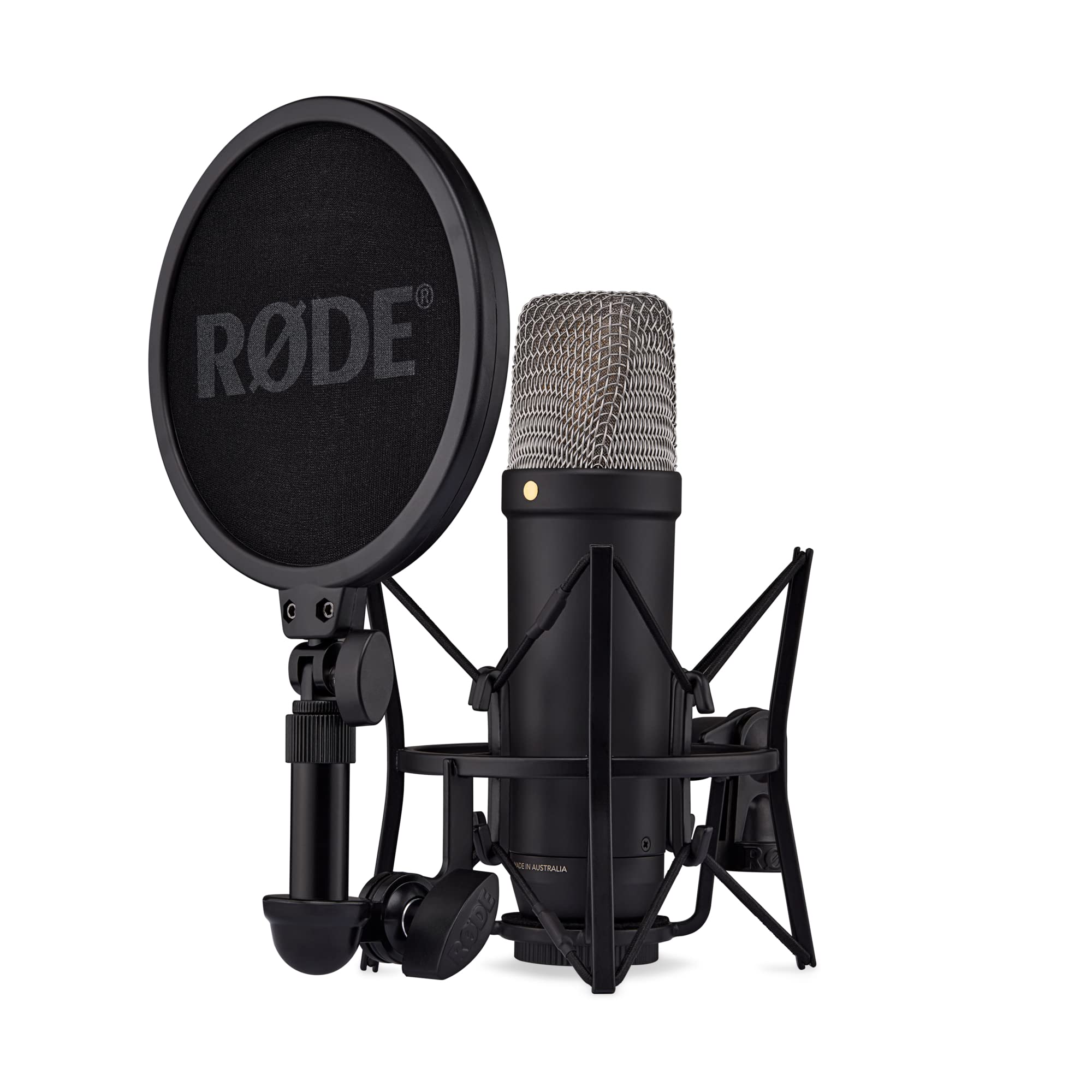 RØDE NT1 5th Gen Studio Condenser Microphone with XLR & USB, 32-bit Float Recording – Black