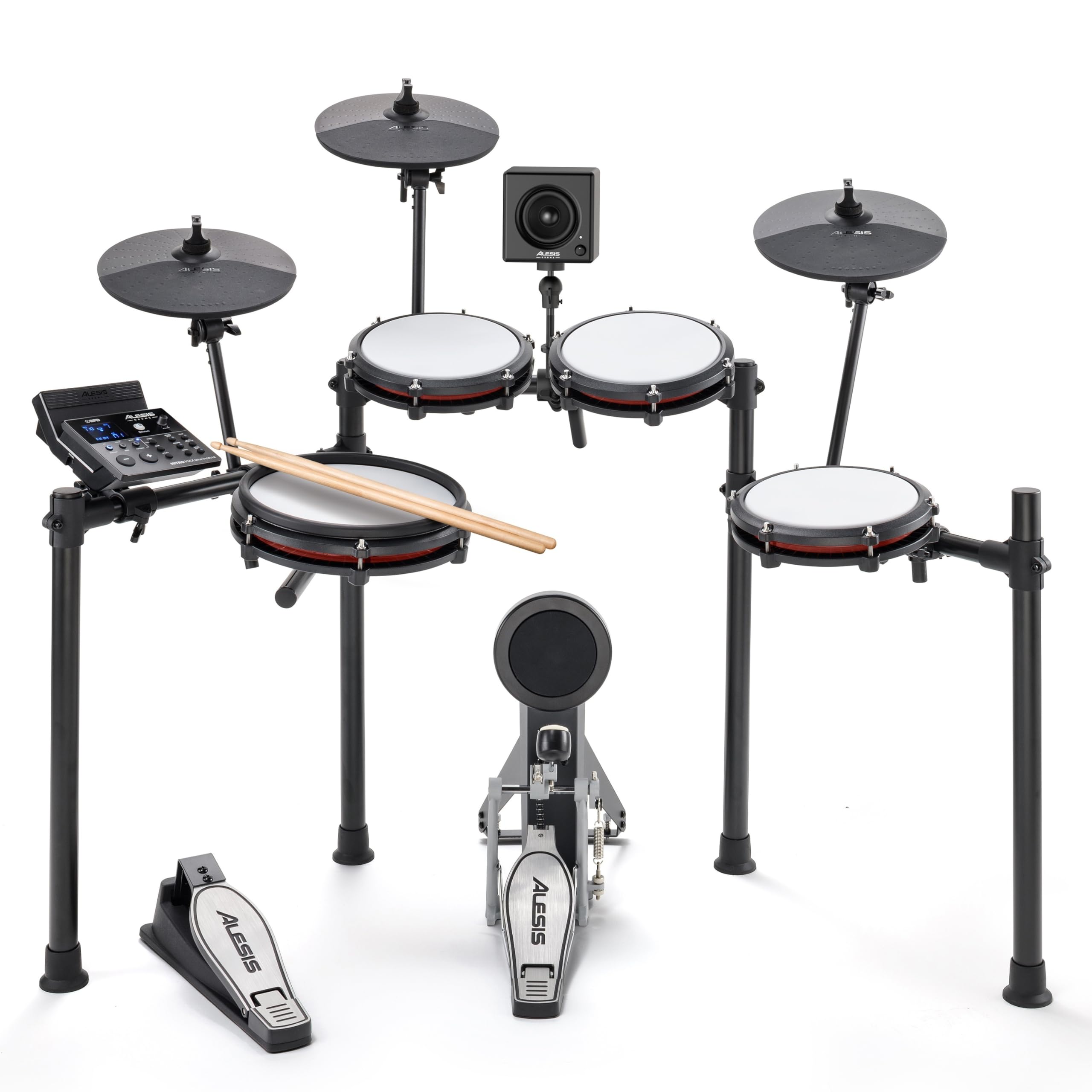 Alesis Nitro Max Electronic Drum Kit with Mesh Heads, Bluetooth, USB MIDI & 70W Rack-Mount Drum Amplifier