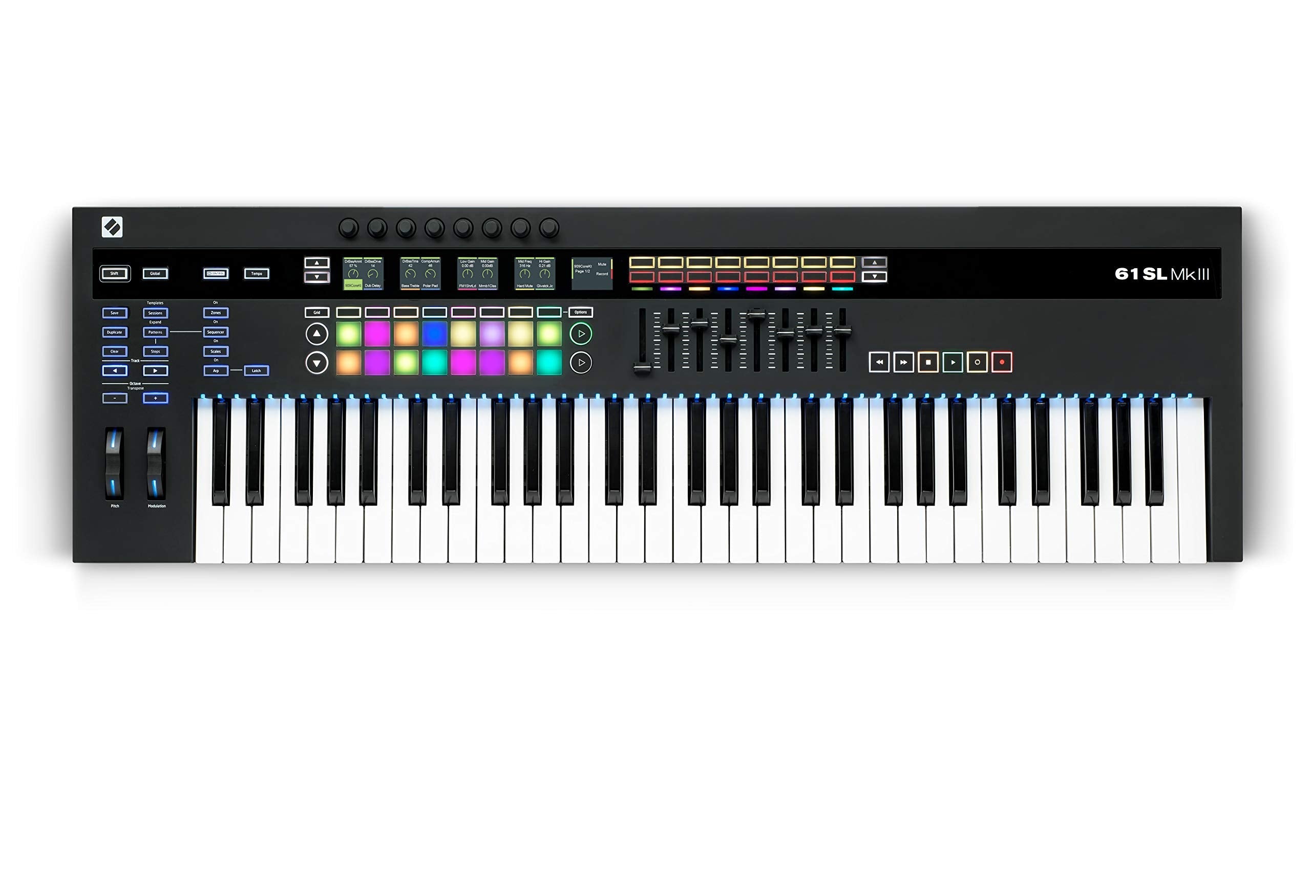Novation 61SL MkIII 61-Key MIDI Controller Keyboard with Sequencer, DAW Integration and Semi-Weighted Keys – Black