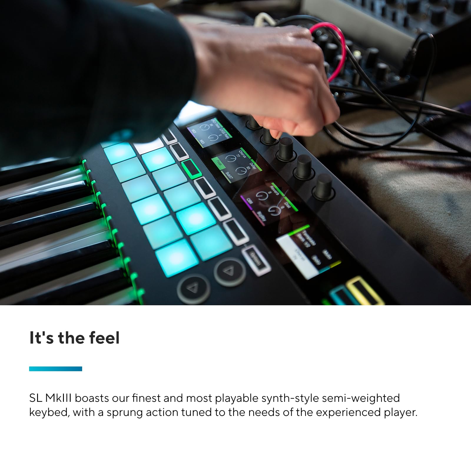 Novation 61SL MkIII 61-Key MIDI Controller Keyboard with Sequencer, DAW Integration and Semi-Weighted Keys – Black