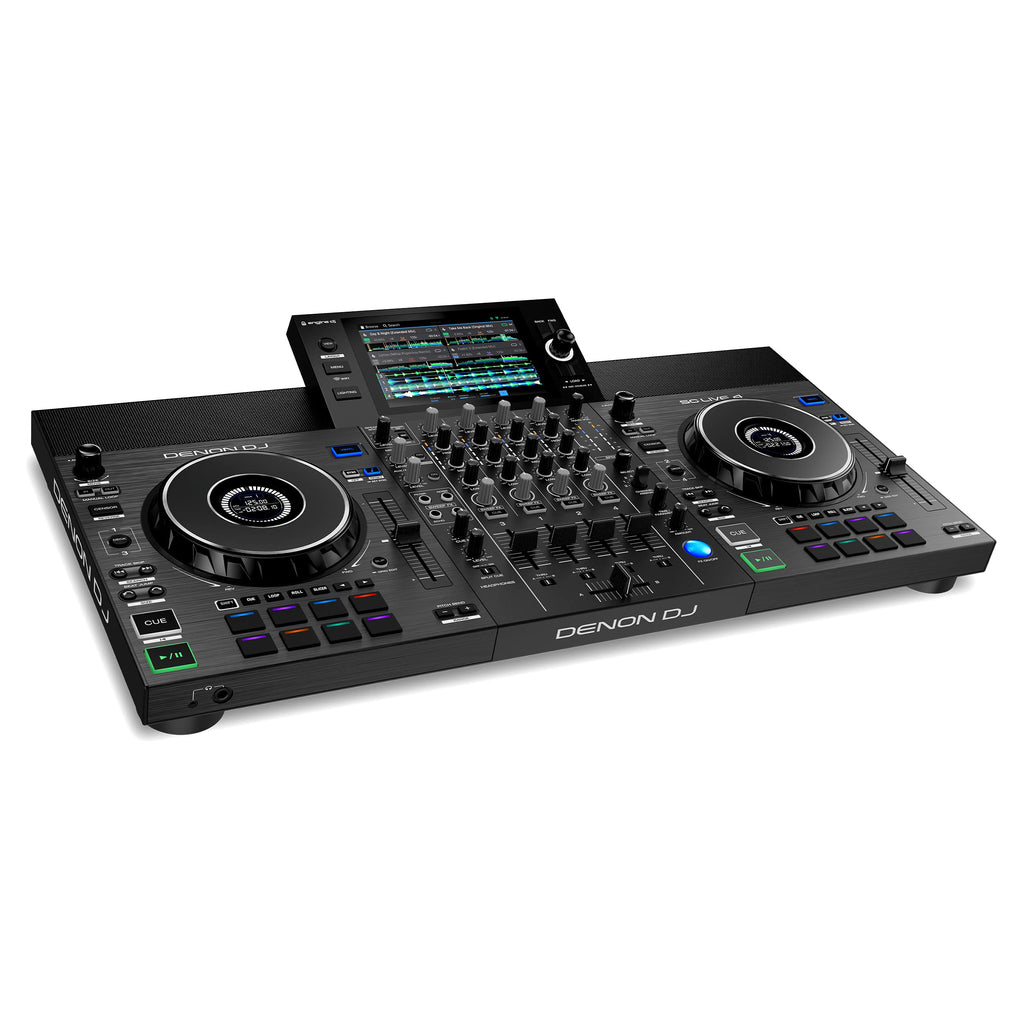 Denon DJ SC LIVE 4 Standalone DJ Controller with Wi-Fi Streaming + 2x Alto TS410 2000W 10" Active PA Speakers