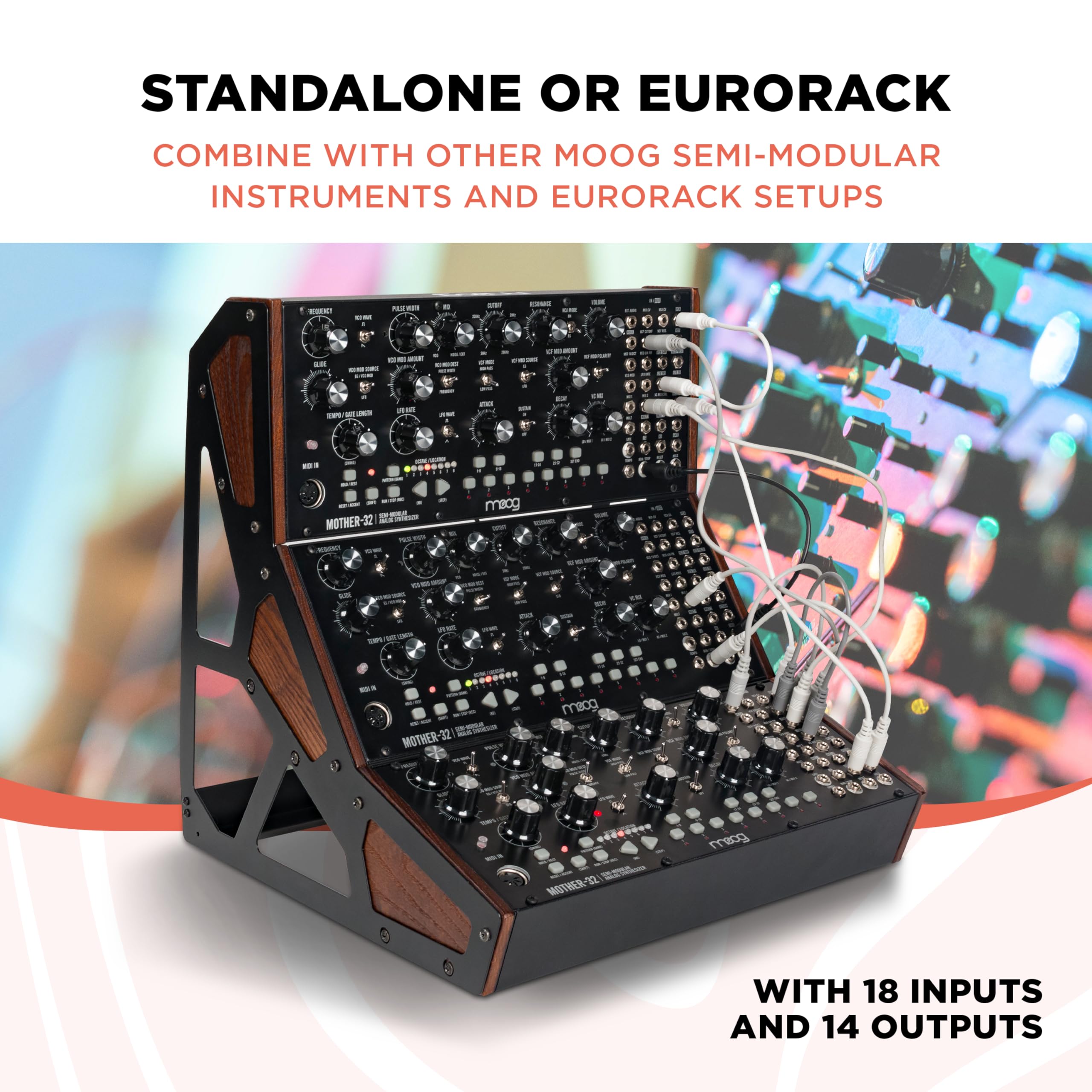 Moog Mother-32 Semi-Modular Analog Synthesizer with 32-Step Sequencer, Ladder Filter, MIDI In and Eurorack Compatibility – Black