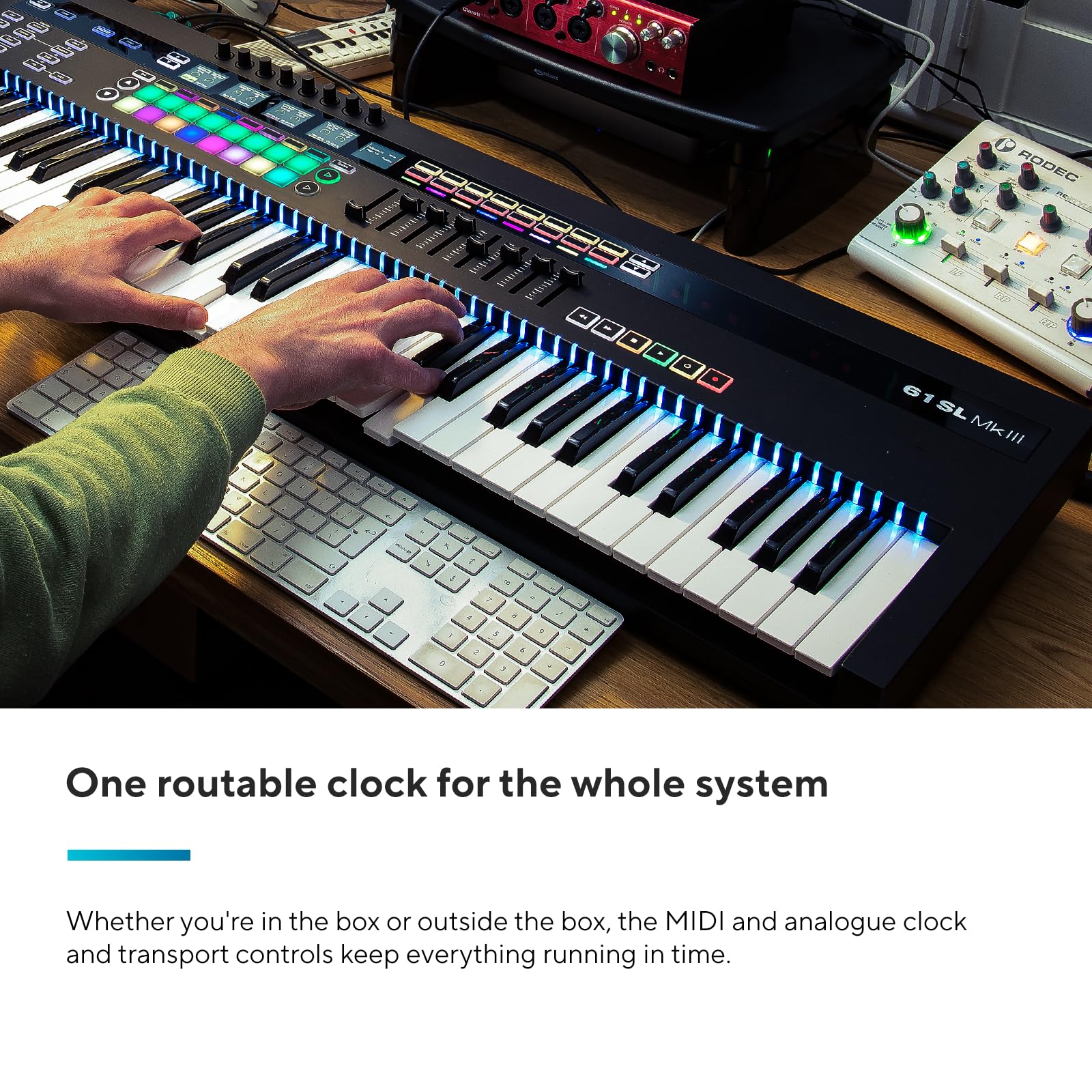 Novation 61SL MkIII 61-Key MIDI Controller Keyboard with Sequencer, DAW Integration and Semi-Weighted Keys – Black
