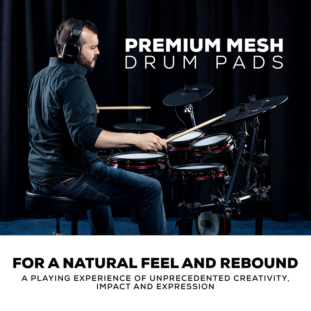 Alesis Crimson II SE Electronic Drum Kit with Mesh Pads, Triple-Zone Ride & MIDI – Black