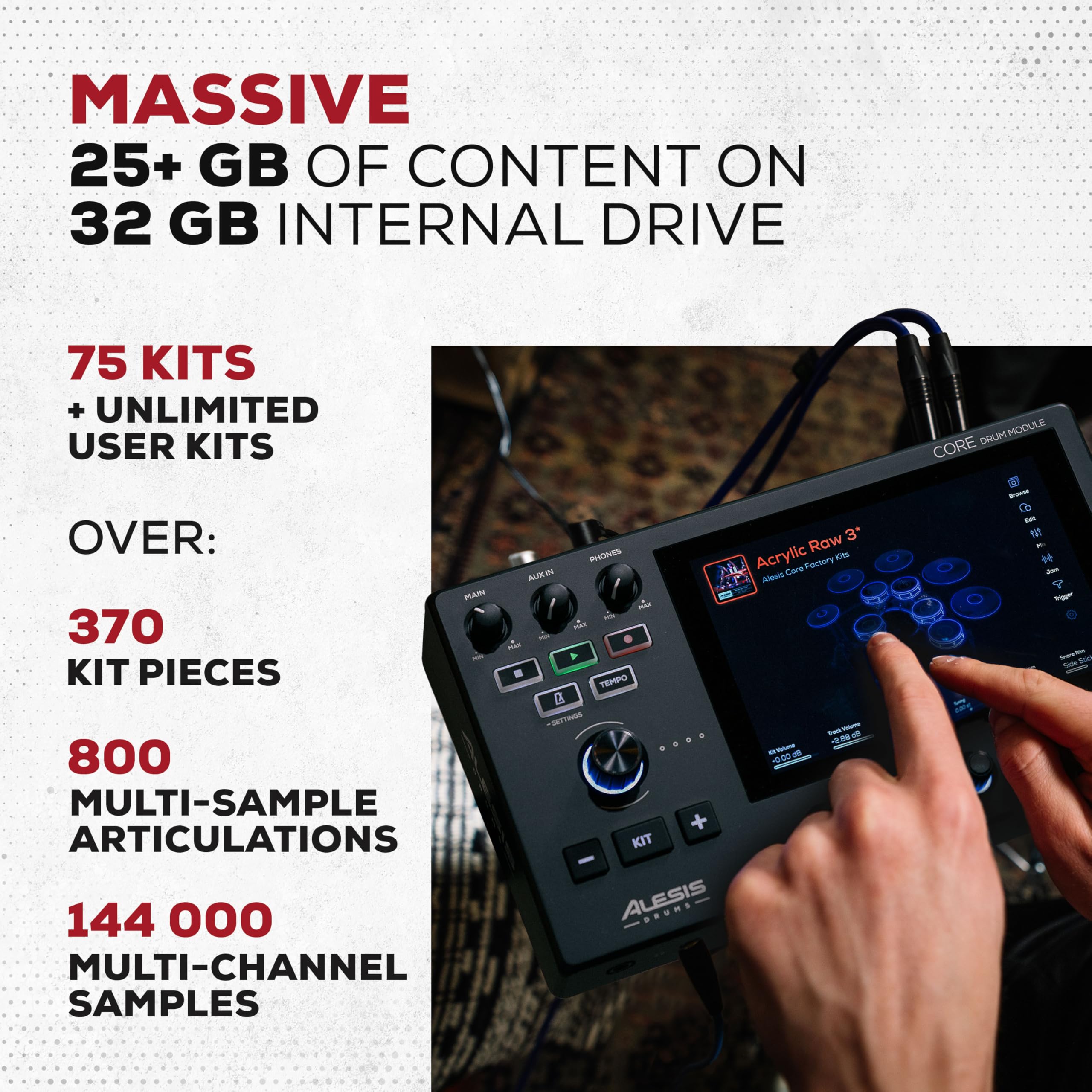Alesis Strata Club Electric Drum Kit with 144K Samples, Mesh Pads, Triple-Zone Cymbals & Touchscreen