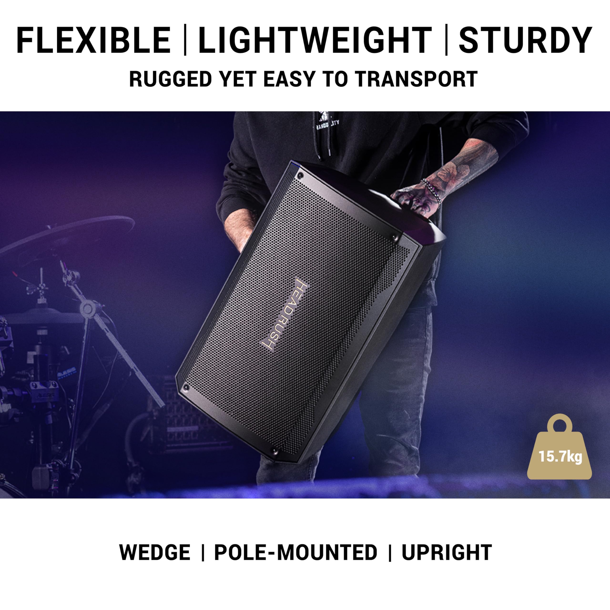 HeadRush FRFR112 MKII – 2500W 12" Full-Range Flat-Response Guitar and Bass Amp with Bluetooth