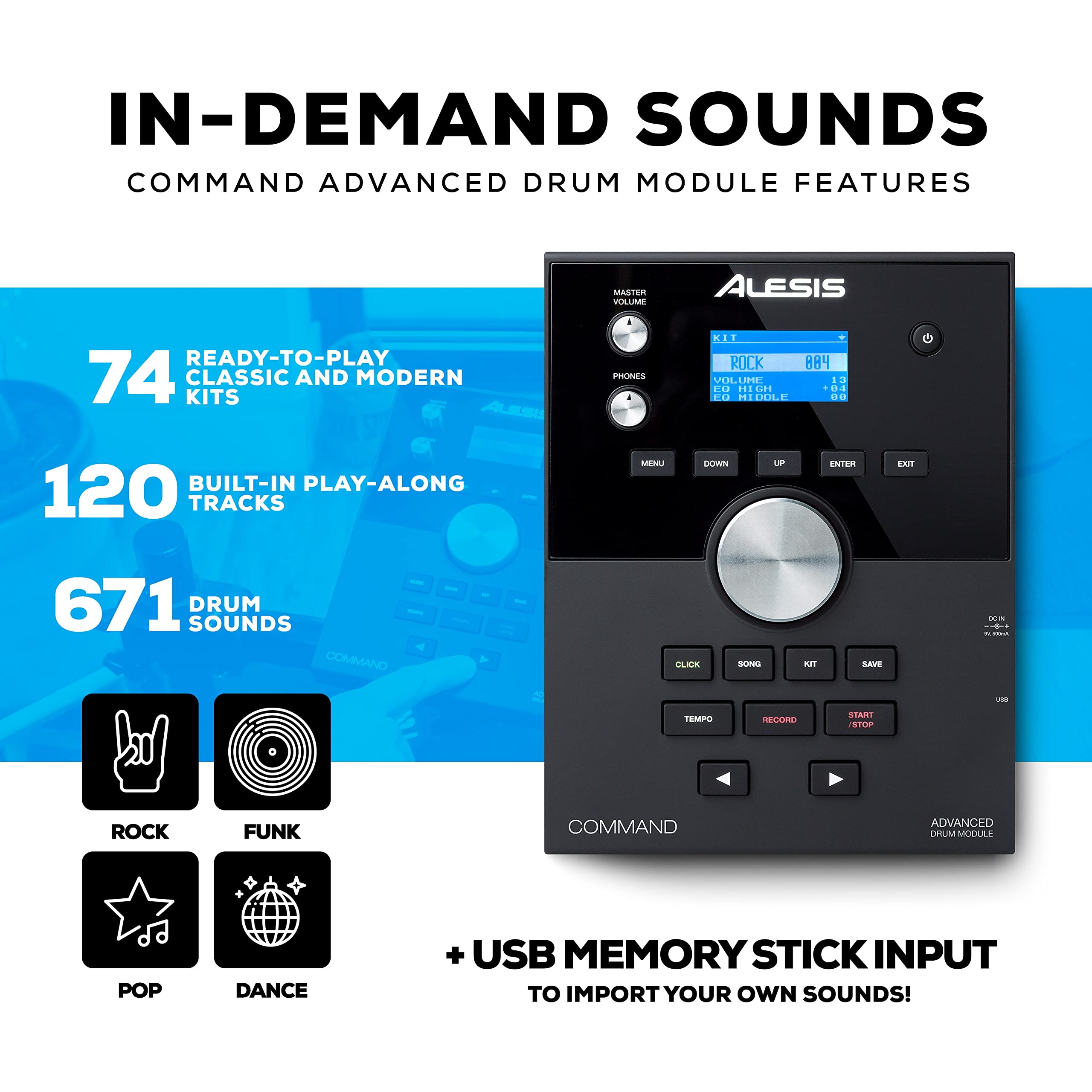 Alesis Command Mesh SE Electronic Drum Kit with Dual-Zone Mesh Pads, USB MIDI & 671 Sounds