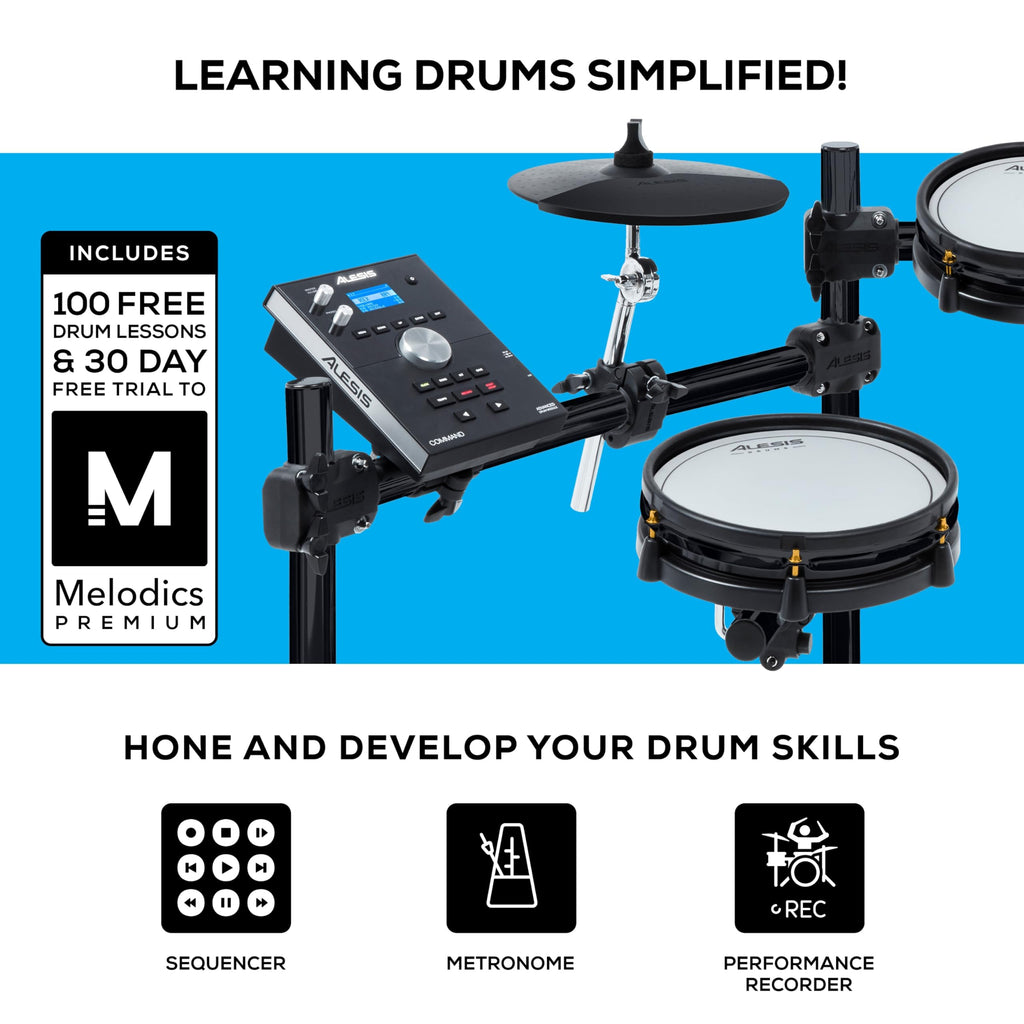 Alesis Command Mesh SE Electronic Drum Kit with Dual-Zone Mesh Pads, USB MIDI & 671 Sounds