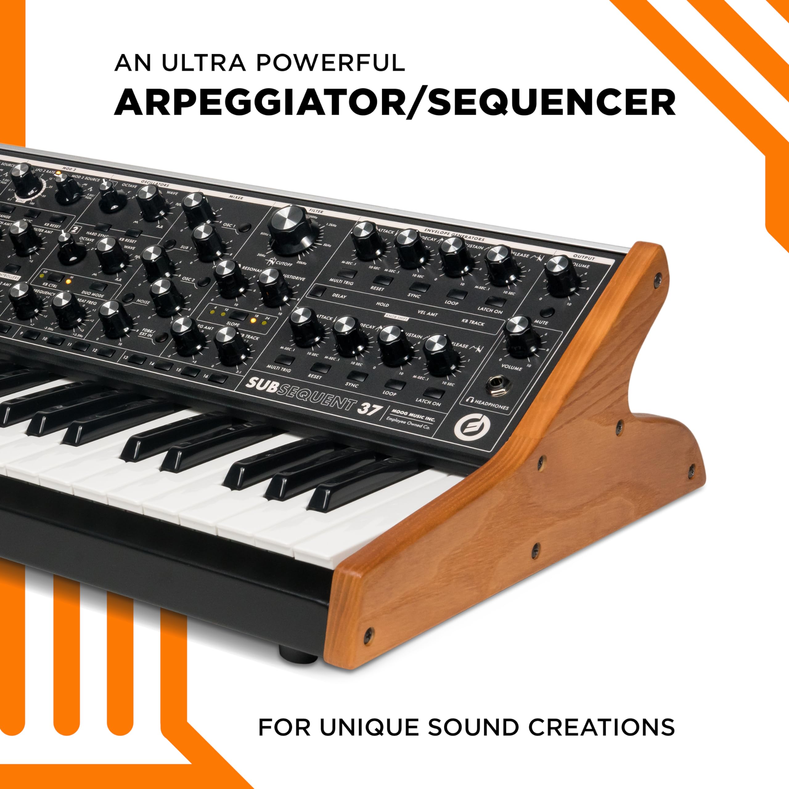 Moog Subsequent 37 Paraphonic Analog Synthesizer with 37 Semi-Weighted Keys, 256 Presets & Software Editor – Black