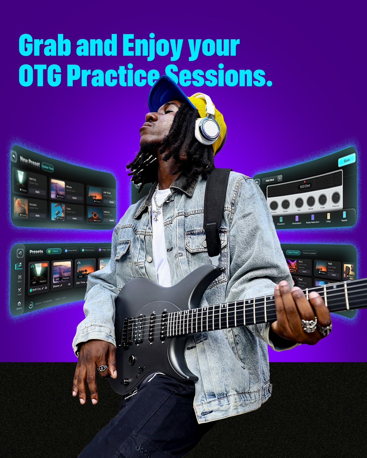 Enya Inspire 39 Inch Smart Electric Guitar – Carbon Fibre – Built-In 15W Speaker, Presets & Gig Bag