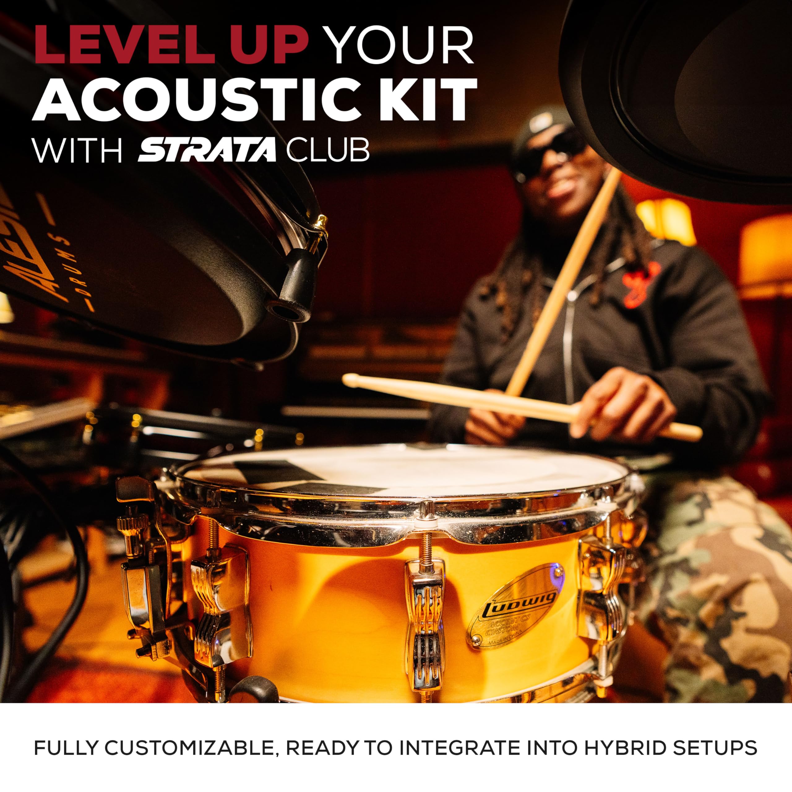 Alesis Strata Club Electric Drum Kit with 144K Samples, Mesh Pads, Triple-Zone Cymbals & Touchscreen