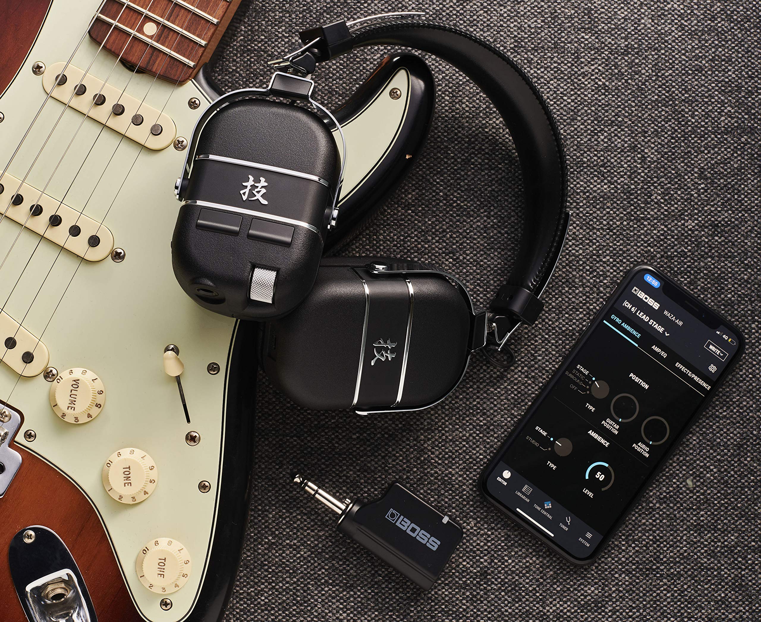 BOSS Waza-Air Wireless Personal Guitar Amplification System – 3D Amp Simulation with Bluetooth & Rechargeable Battery