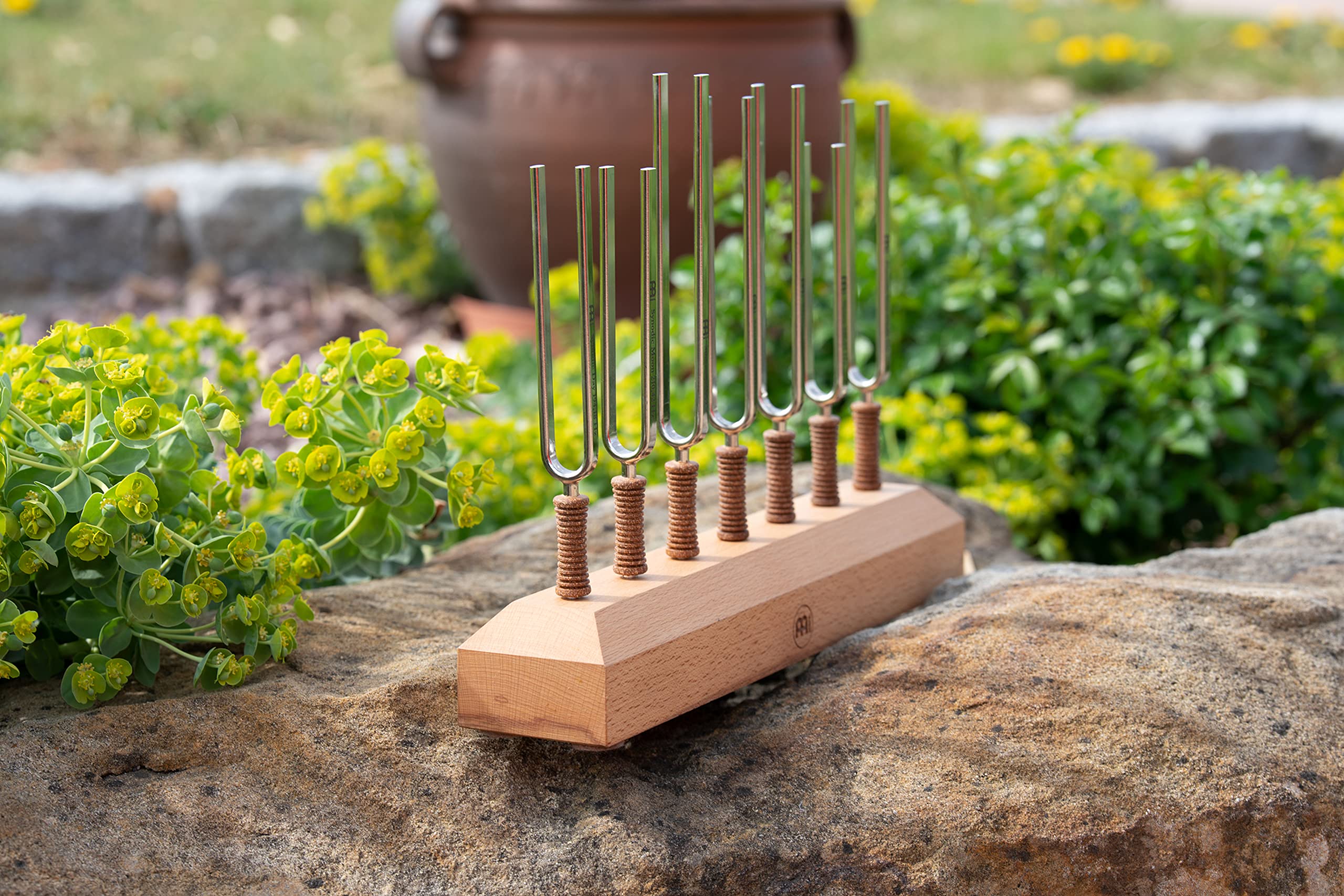 Sonic Energy Chakra Tuning Fork Set – 7 Pieces with Stand & Bags